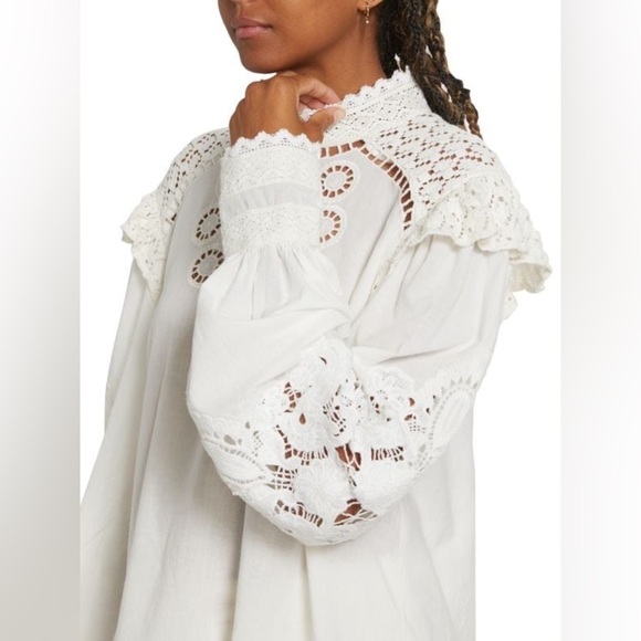 FARM RIO Romantic Embroidered Lace Blouse (109) - Picture 2 of 13